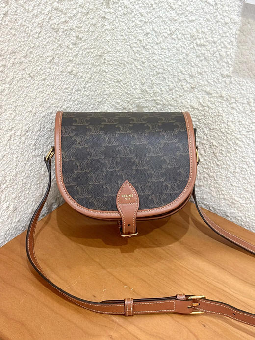 Celine Folco 黑色 老花 马鞍包 商品图0