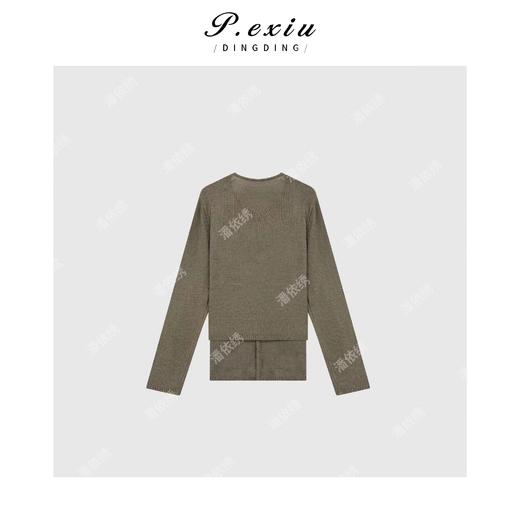 04-2潘依绣丁丁宠粉丁丁宠粉韩系简约排扣长袖针织开衫Q1931 商品图1