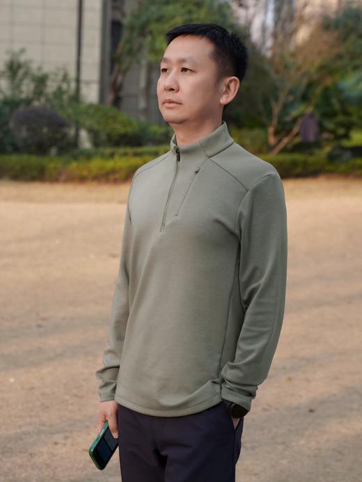 2月9日-2月24日停运！【首发2件减20，1件减5元】薄绒男款卫衣 衣服不厚！可做打底 可单穿 秋冬男士款科耐丽半拉链立领保暖长袖衫 户外打底衫 商品图2