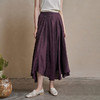 【林栖设计小店】手工吊坠|醋酸皱感肌理灰紫色复古2026春新款宽松半身裙1961082 商品缩略图0