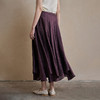 【林栖设计小店】手工吊坠|醋酸皱感肌理灰紫色复古2026春新款宽松半身裙1961082 商品缩略图3
