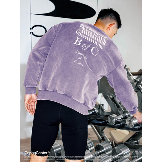 CryingCenter bofc教练紫圆领抓绒卫衣 商品图2