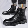 秋冬2025新款马丁靴男真皮高帮潮流厚底工装鞋复古英伦加绒男靴子 商品缩略图2