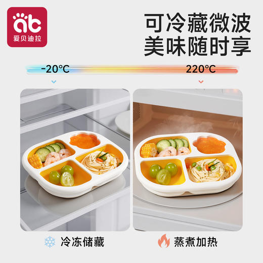宝宝硅胶餐盘吸盘式分格盘儿童吃饭学食餐具婴儿辅食工具套装蒸碗 商品图4