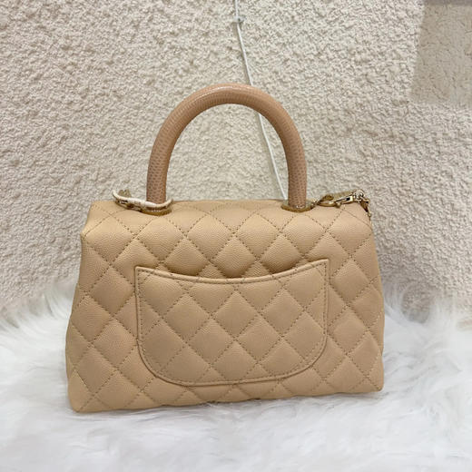 Chanel cocohandle 荔枝纹牛皮 奶茶色 小号 斜挎包 商品图1