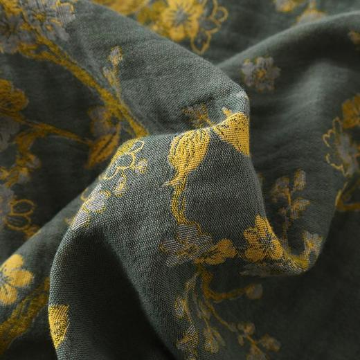 春秋中式国风睡衣女纯棉色织纱布睡衣九分袖斜襟家居服套装可外穿 商品图3