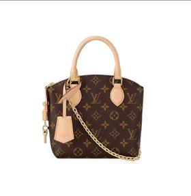 LOUIS VUITTON Lockit BB 字母徽标拉链开合 帆布 单肩斜挎手提包 女款 棕色