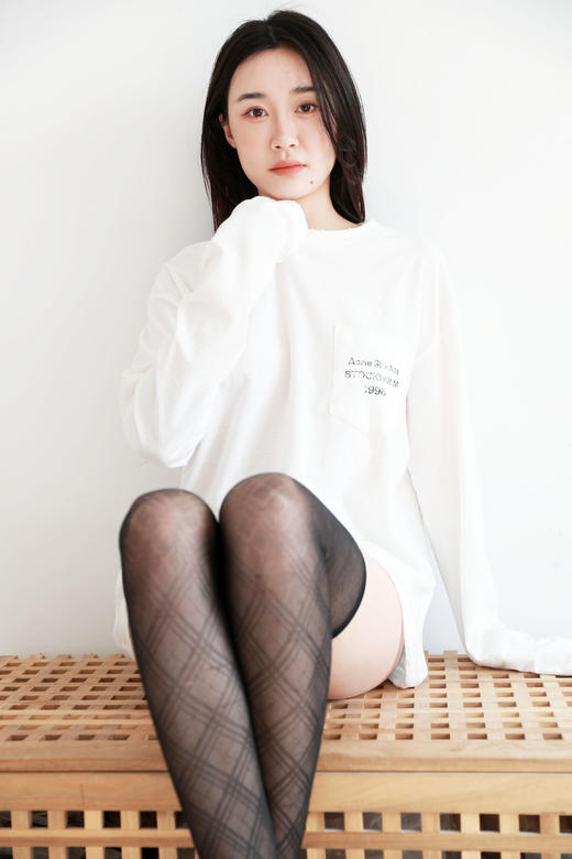 白色+藏青+黑色一起，做旧口袋长tee。宽松设计字母套头衫E011758 商品图10