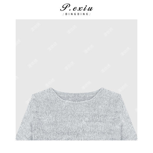 042-潘依绣丁丁宠粉 韩系简约圆领长袖针织衫Q1524 商品图2