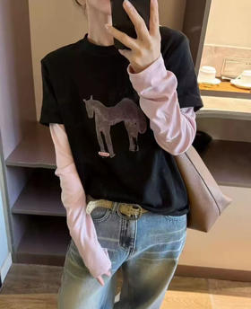 马年假两件长袖T恤打底衫1.16