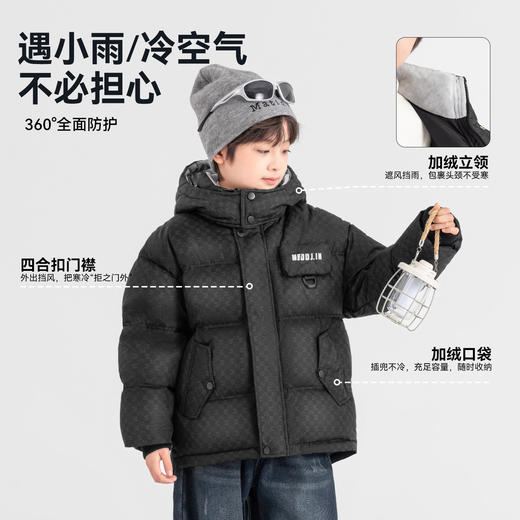 【件件底价，童装双倍积分】多多家男童满印羽绒服三防2025秋冬新款儿童冬装中大童保暖外套潮10891 商品图2