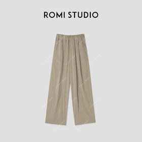 ROMI STUDIO气质休闲时尚显瘦直筒收腰杏色休闲裤421K8034