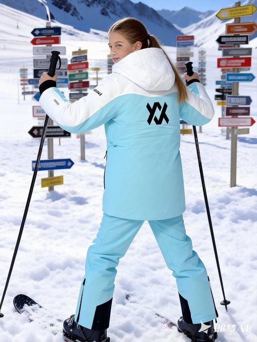 33000ft童装滑雪服女款冬季户外防风保暖抗寒加厚拼色外套 商品图3