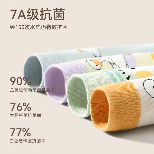 芬腾【四双装】女袜子春秋季棉质抗菌中筒袜吸汗防臭可爱卡通长袜 商品图2