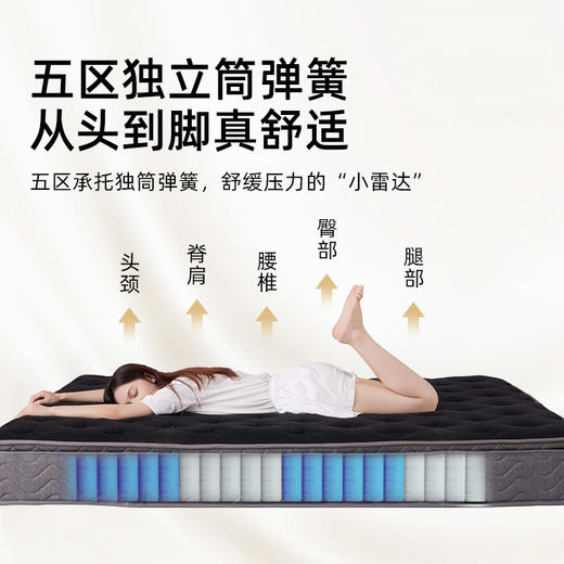 慕思净芯黑金升级款乳胶床垫慕斯五区独袋弹簧床垫1.8*2米软硬适中 商品图5