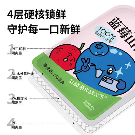 公社联盟蓝莓山楂汁110ml 商品图2