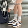 经典鲨2026年春专柜新款时尚拼色系带平底透气休闲鞋板鞋女KW387-617011 商品缩略图0
