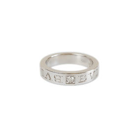 【95新】BVLGARI宝格丽B.zero1系列339982白金单钻logo签名戒指49号中性款090126NJT44