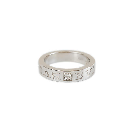 【95新】BVLGARI宝格丽B.zero1系列339982白金单钻logo签名戒指49号中性款090126NJT44 商品图0