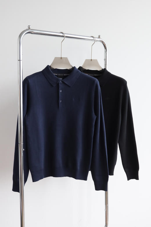 H.B 男士秋冬高克重 商务休闲翻领polo毛衣 MY151 商品图2