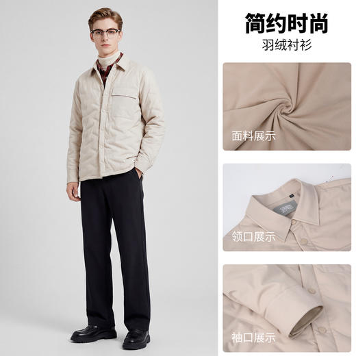 【鸭绒】圣得西2025年冬季羽绒服男士常规款翻领简约轻便百搭外套 商品图4
