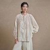 【林栖设计小店】手工钩花|丝棉绡浅杏色钉珠优雅气质2026春新款宽松衬衣1961118 商品缩略图8