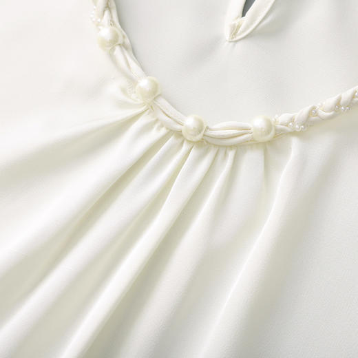 「高货wl」全新升级【铂金会员266/天猫359/差价93】(02331)洛诗琳法式钉珠衬衫2026春季新款轻奢气质通勤雪纺上衣女 商品图2