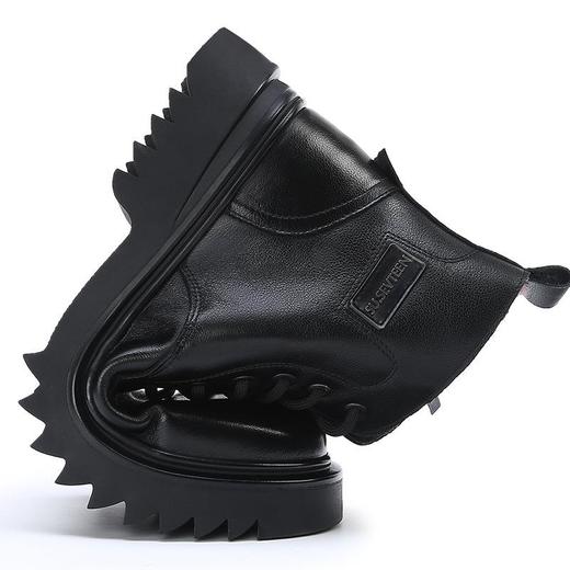 头层牛皮马丁靴男款冬季羊毛一体加厚靴子男士厚底防滑保暖雪地靴 商品图3