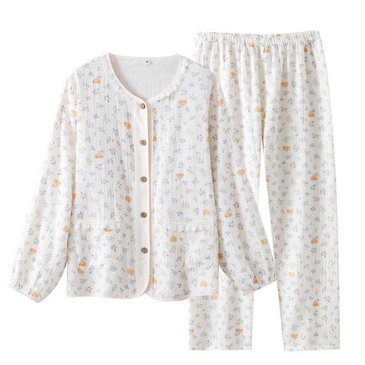 新款田园风纯棉双层纱布睡衣女士春夏季薄款家居服套装可外穿 商品图4