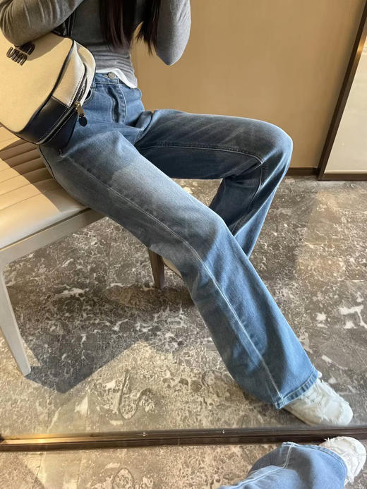 女士水洗做旧微辣喇叭牛仔裤011703 商品图4