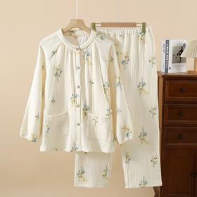 纯棉四层纱布孕妇睡衣春秋冬季加厚月子服全棉孕期产后哺乳家居服