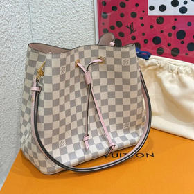Lv 白棋盘格 老花 水桶包