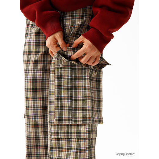 CryingCenter 格纹飘带可调节阔腿裤居家外出懒人裤 哭喊中心 商品图2