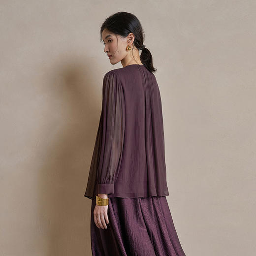 【林栖设计小店】手工钩花|桑蚕丝镂空肌理轻盈透气2026春新款多色真丝衫1961127 商品图6