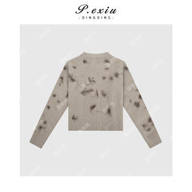 04-2潘依绣丁丁宠粉法式风随性气质扎染针织开衫Q3437