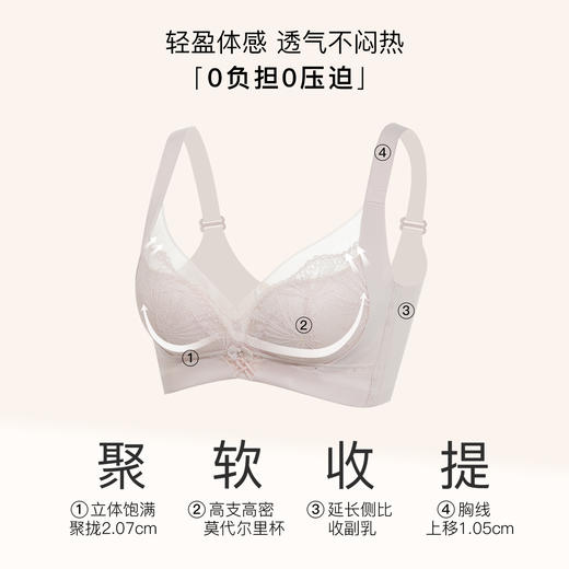 【7.5折限时特惠】【主推款】【A杯/B杯单件】【秀黛】烟花恋无钢圈中厚杯文胸/烟花恋记忆钢圈中薄杯文胸四排扣W5110032A/W5110033B【门店同款】 商品图1