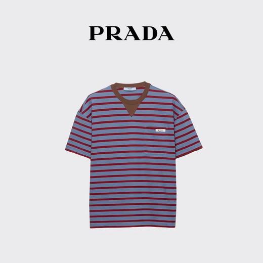 复古条纹tee，长袖+短袖哇。Oversize胸口横标平纹针织t恤E011788 商品图6