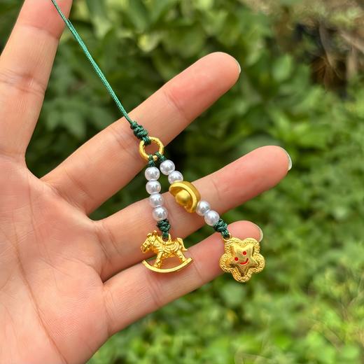 【马上好运来❗️充满把玩趣味】古法金滴油木马吊手机链新中式手工diy挂饰挂件吊坠国风小配饰。jc 商品图2