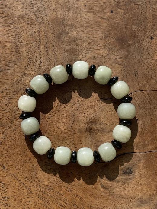 和田且末蓝白玉鼓珠手链，顺丰包邮 商品图5