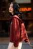 大鹅同款安可拉红毛呢混纺休闲阔型拉链外套 商品缩略图3
