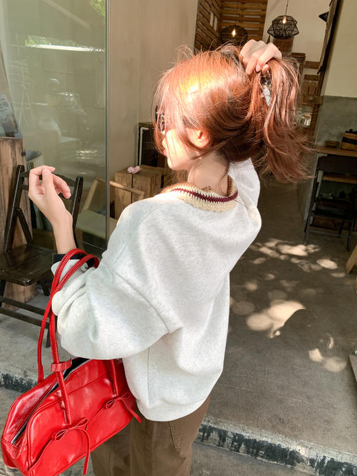 <曾小咸推荐>现货秒杀 ！微信超特价！韩系针织翻领加绒卫衣 日常219.99 立减120 秒杀99.99！！ 商品图9