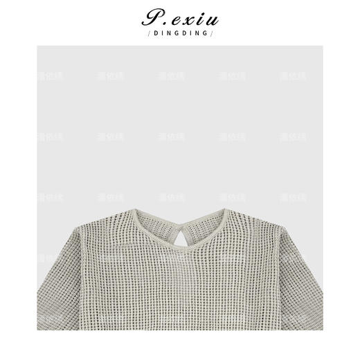 04-1潘依绣丁丁宠粉设计感镂空后背绑带针织衫 Q98614 商品图2