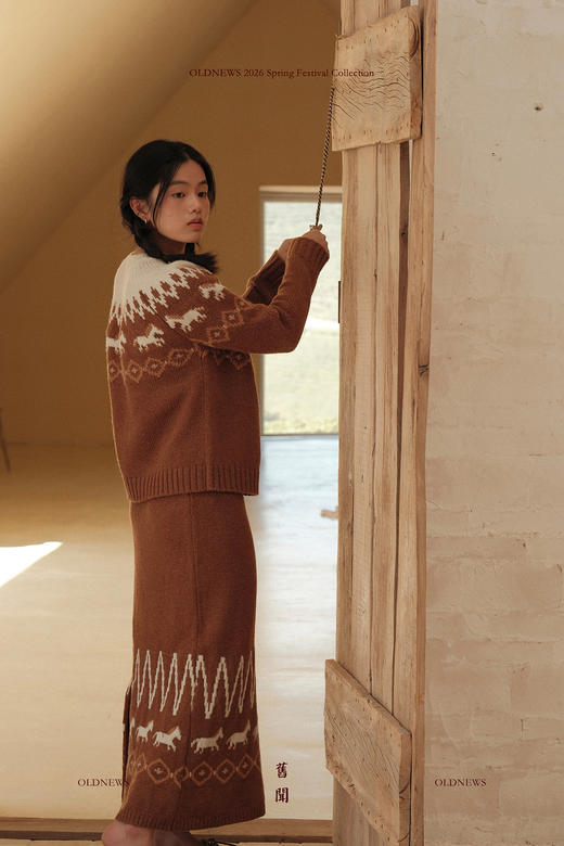新春限定「大地上的小马」提花编织羊毛开衩半裙｜部落图腾｜波西米亚 商品图9