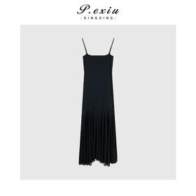 04-1潘依绣丁丁宠粉法式两穿针织拼接网纱吊带连衣裙Q18373