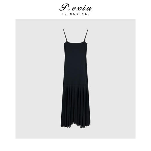 04-1潘依绣丁丁宠粉法式两穿针织拼接网纱吊带连衣裙Q18373 商品图0