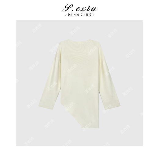 04-6潘依绣丁丁宠粉极简斜边小众设计针织毛衣Q1243 商品图1