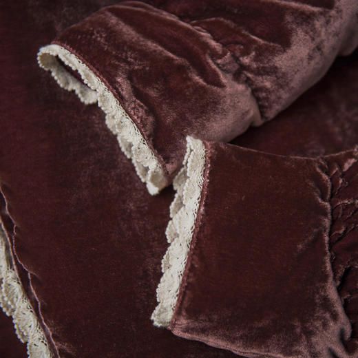 丁摩 花边立领丝绒90白鸭绒羽绒服新中式宽松国风盘扣保暖外套冬5ZF-52023 商品图3