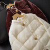 丁摩 花边立领丝绒90白鸭绒羽绒服新中式宽松国风盘扣保暖外套冬5ZF-52023 商品缩略图1