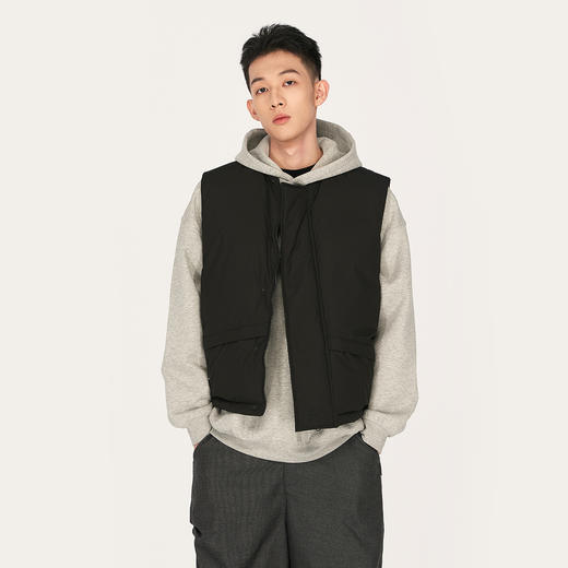 NPC潮牌绣花90白鸭绒廓形羽绒马甲男圆领蓬松保暖户外NP48DJ34 J 商品图1