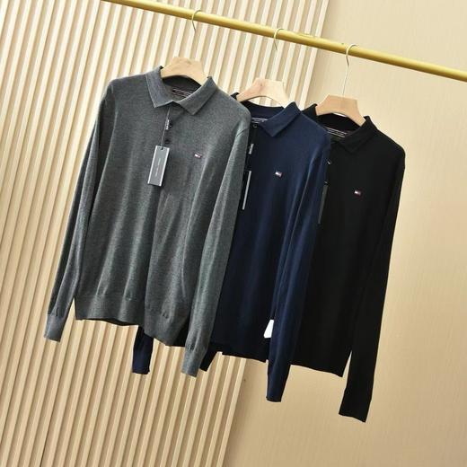 DIN级版本 2026Tommy 汤米官网同款‼️男士翻领羊毛衫毛衣针织衫， 商品图1